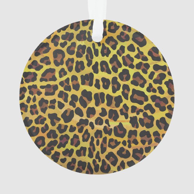 Ornamento Leopardo Castanho e Impressão Amarelo (Verso)