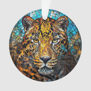 Ornamento Leopardo Dupla Tone Brilho ❄️ Artístico Quente & F