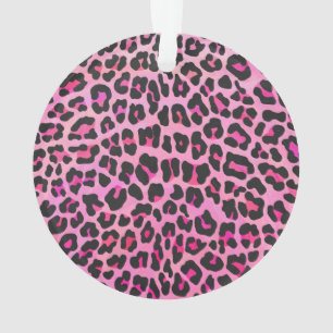 Ornamento Leopardo, Impressão preto e rosa quente