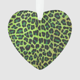 Ornamento Leopardo Negro e Impressão Verde