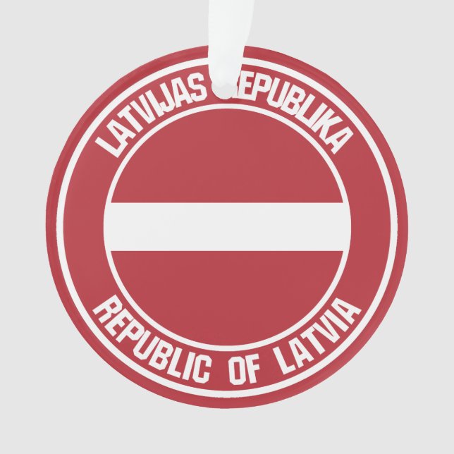 Ornamento Letônia Round Emblem (Frente)