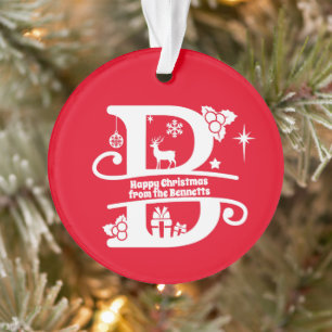 Ornamento Letra B Monograma Nome da Família Inicial Saudação