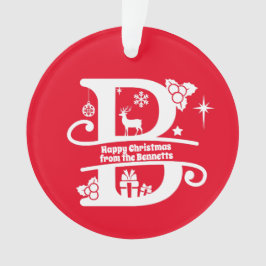 Ornamento Letra B Monograma Nome da Família Inicial Saudação