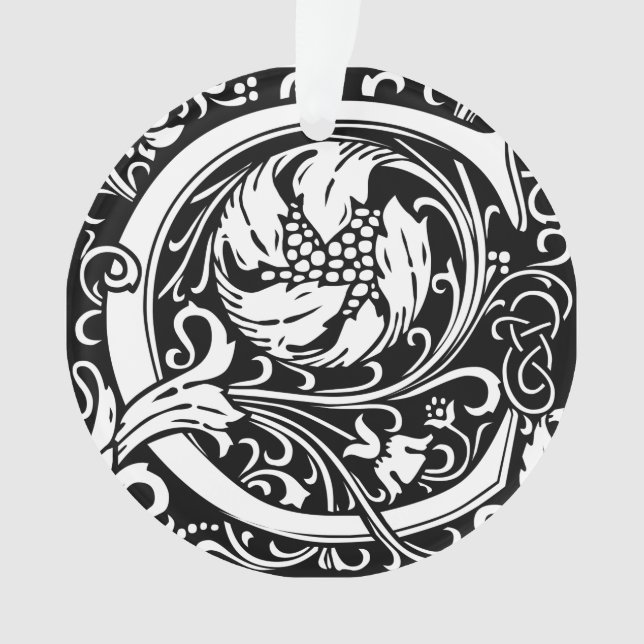 Ornamento Letra C Monograma Medieval Arte Nova (Frente)