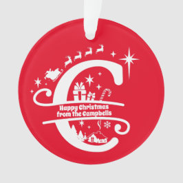 Ornamento Letra C Monograma Nome da Família Inicial Saudação