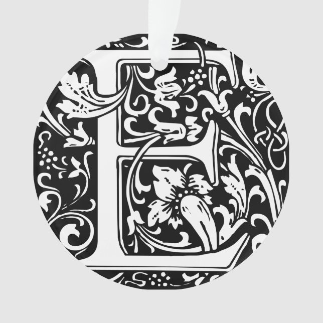 Ornamento Letra E Monograma Medieval Arte Nova (Frente)