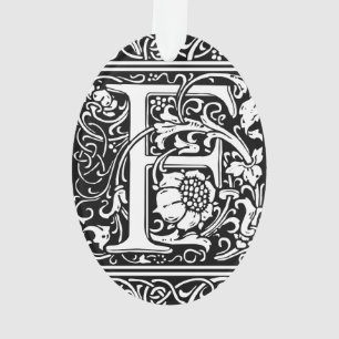 Ornamento Letra F Monograma Medieval Arte Nova