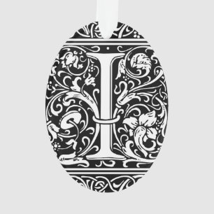 Ornamento Letra I Monograma Medieval Arte Nova