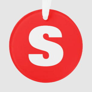 Ornamento Letra inicial Monograma Estilo moderno Branco verm