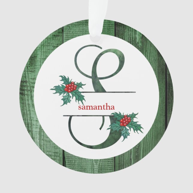 Ornamento *~* Letra S FÓTULOS Russos de Natal AP44 (Frente)