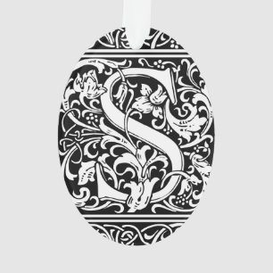Ornamento Letra S Monograma Medieval Arte Nova