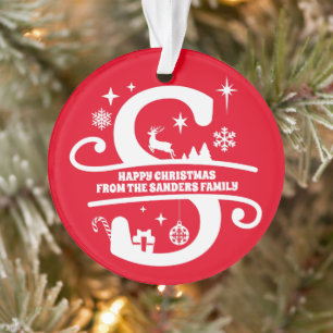 Ornamento Letra S Monograma Nome da Família Inicial Saudação