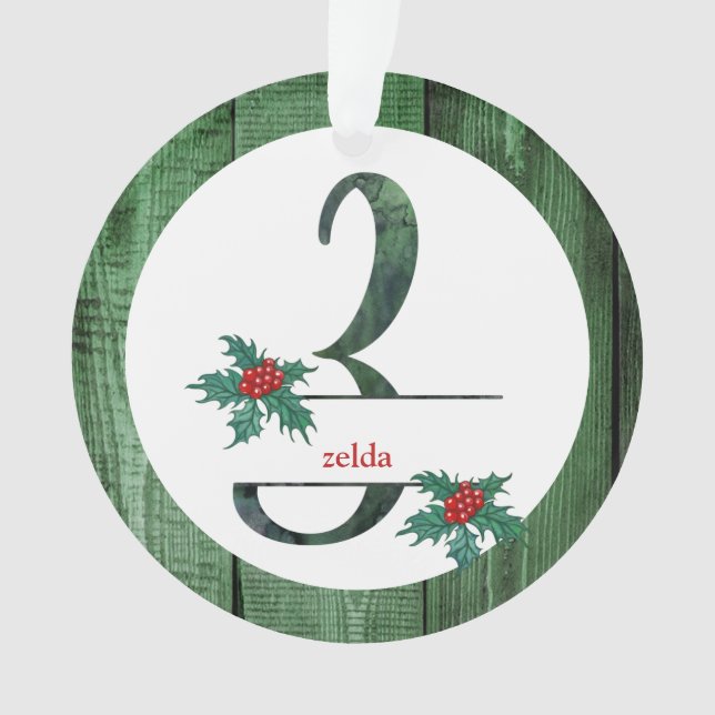 Ornamento *~* Letra Z FÓTULOS Russos de Natal AP44 (Frente)