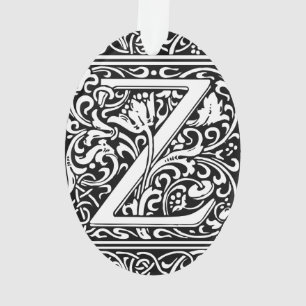Ornamento Letra Z Monograma Medieval Arte Nova