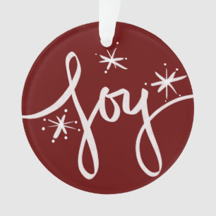 Ornamento Letras de Feliz Natal Alegria Flocos de Neve Foto
