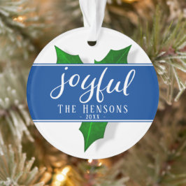 Ornamento Letras Joyful Modern Holly Berry Plant