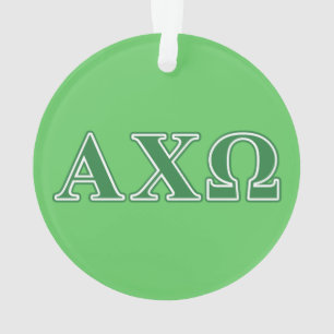 Ornamento Letras Verdes da Alpha Chi Omega