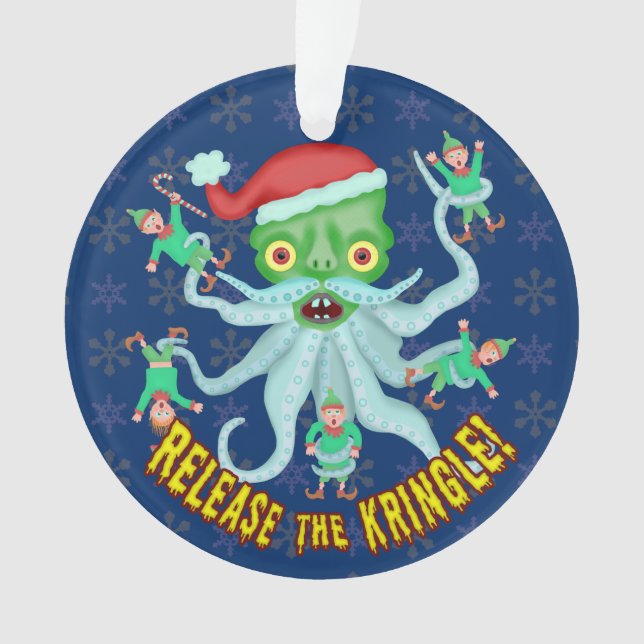 Ornamento Liberação engraçada do Natal o Kringle Papai Noel (Frente)