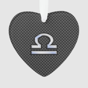 Ornamento Libra - Símbolo Zodiac no Estilo de Fibra de Carbo