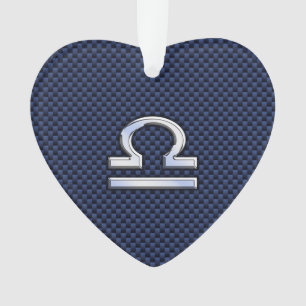 Ornamento Libra - Símbolo Zodíaco no Estilo de Fibra Azul de