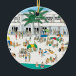 Ornamento Lido Beach Sarasota<br><div class="desc">O velho Casino Lido Beach em Sarasota Florida. Esta cena colorida faz um excelente de "praia" de Natal / ornamento de Natal para a árvore. Veja os dois lados do ornamento!</div>