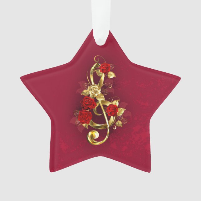Ornamento Limpeza de ouro com Flores Rosa (Frente)