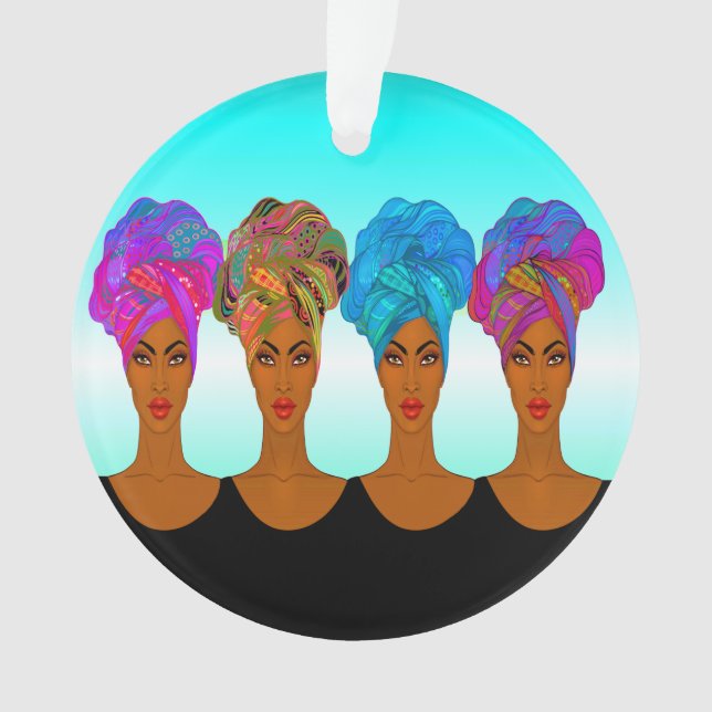 Ornamento Linda mulher africana americana (Frente)