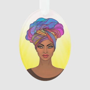 Ornamento Linda mulher afro-americana
