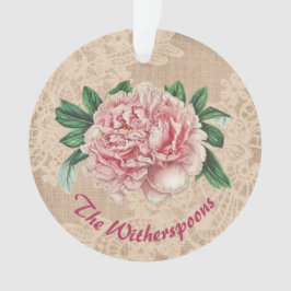 Ornamento Linda Penitência Rosa no Lace Faux Rosa