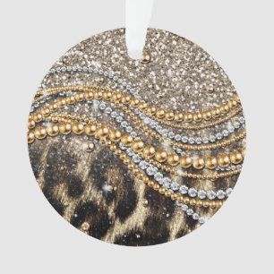 Ornamento Linda Trendência Leopard Faux Impressão Animal