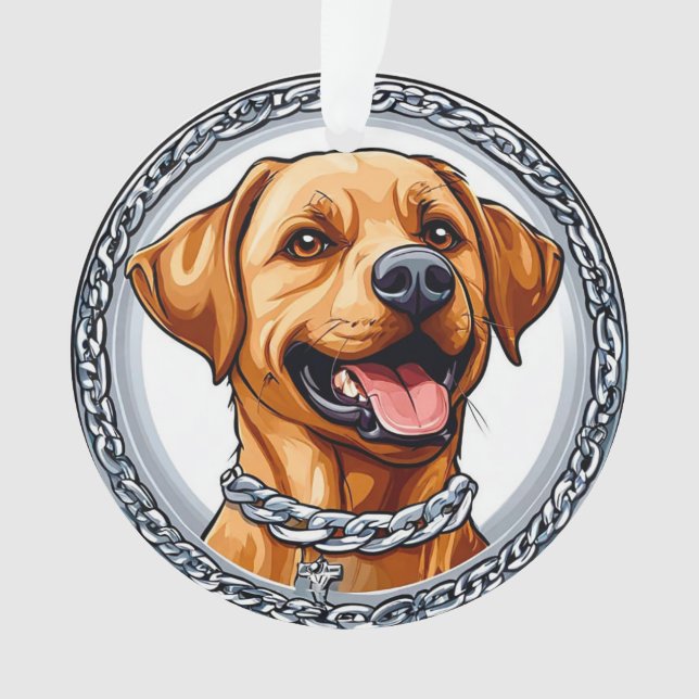 Ornamento Lindo labrador amarelo (Frente)