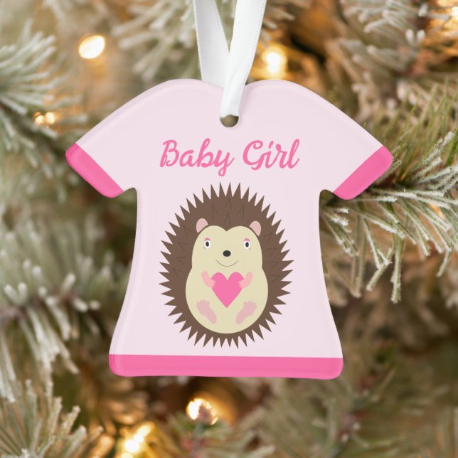 Ornamento Lindo Natal da Bebê Meninaouriço-Cacheiro Rosa (Árvore)