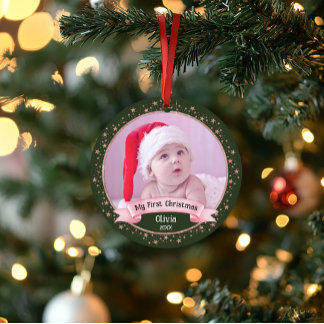 Ornamento Lindo Presente de Primeiro Natal da Menina com Dua