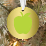 Ornamento Lindo silhueta de maçã verde<br><div class="desc">Linda silhueta de maçã verde para um amante do campo e da natureza.</div>