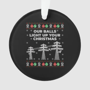 Ornamento Lineman Natal Nossas Bolas Acendem