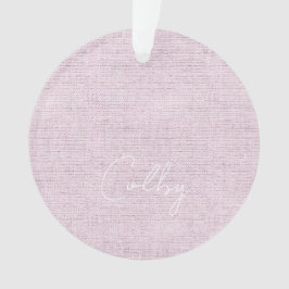 Ornamento Linen Pastel Pink Baby Girl Name Birthdate Sweet