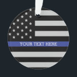 Ornamento Linha Azul Fino - Bandeira Americana<br><div class="desc">Linha Azul Fino - Ornamento de Bandeiras Americanas só para você.</div>