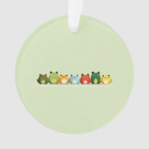 Ornamento Linha de Rãs Fofas – Arte Colorida de Animais Kawa