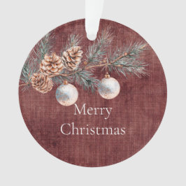 Ornamento Linho vermelho profundo (aparência de linho)