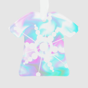 Ornamento Líquido Tie Dye Retro Groovy Natal Rosa Azul