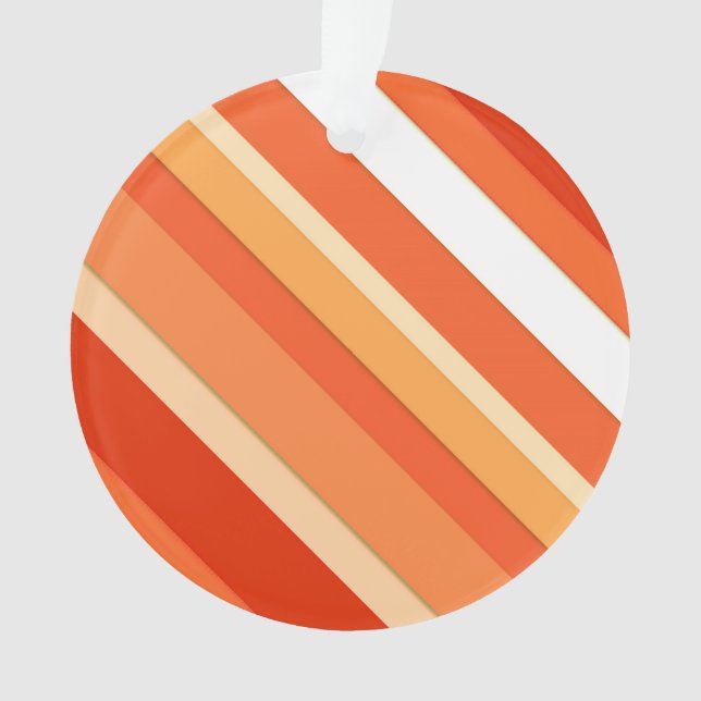 Ornamento Listras de doces em camadas - laranja e branco (Frente)