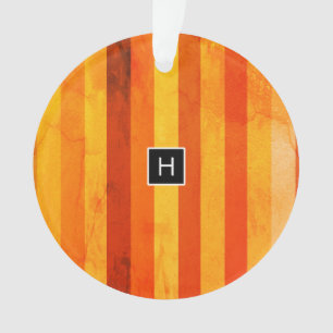 Ornamento Listras de Laranja Vermelho Desgastado pelo Calor