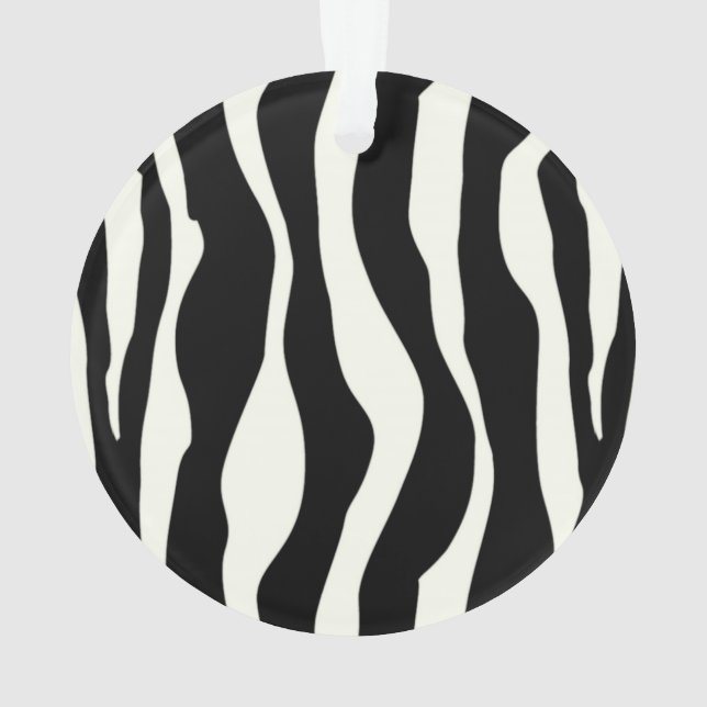 Ornamento Listras de zebra - Preto e Branco (Verso)