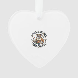 Ornamento Livros de Cachorros Café Bulldog Pilha Xícara_1