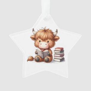 Ornamento Livros de Leitura de Vacas em Highland