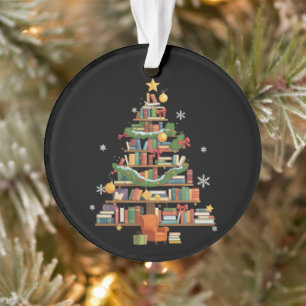 Ornamento Livros de Natal Árvore Amante de Livros Professore