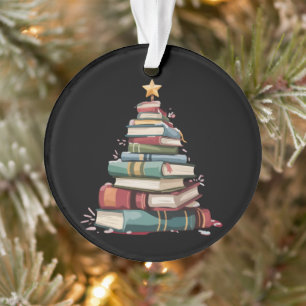 Ornamento Livros de Natal Árvore Amante de Livros Professore