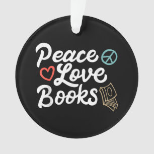 Ornamento Livros de Paz Geeky e Leitura Gota