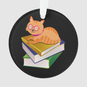 Ornamento Livros - Presente do Livro de Gatos e Livros