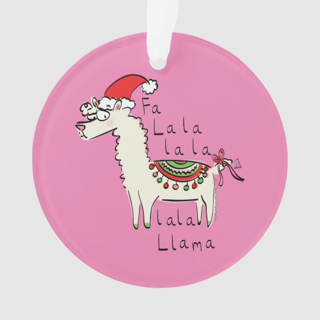 Ornamento Llama Christmas Kids é engraçado (Frente)